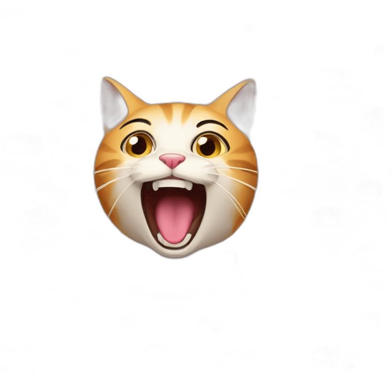 cat screaming at brain emoji