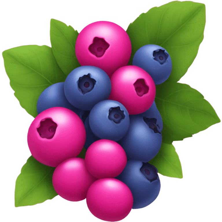 Clusters of blueberries that are hot pink emoji