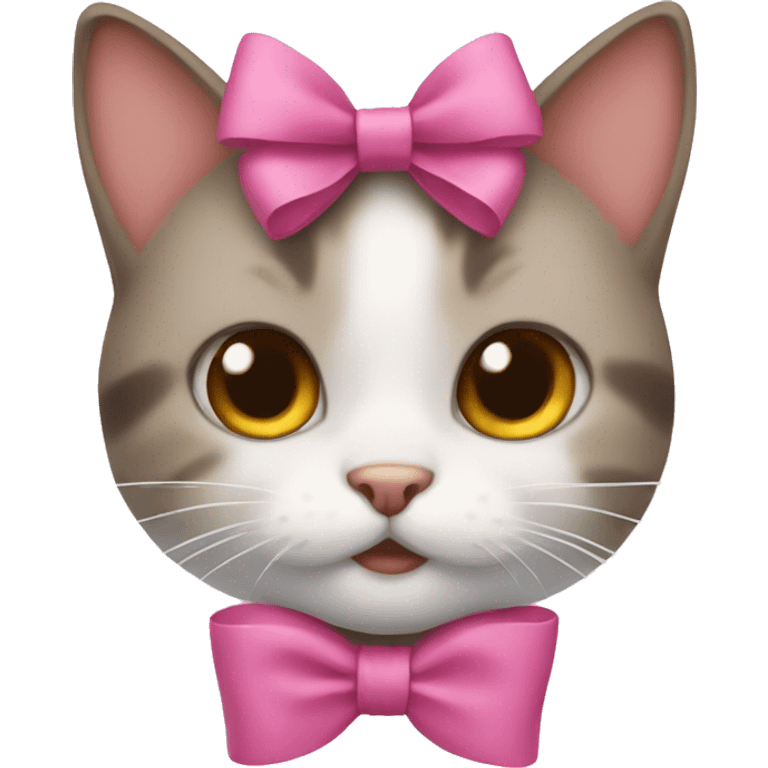 A cute cat with a bow emoji