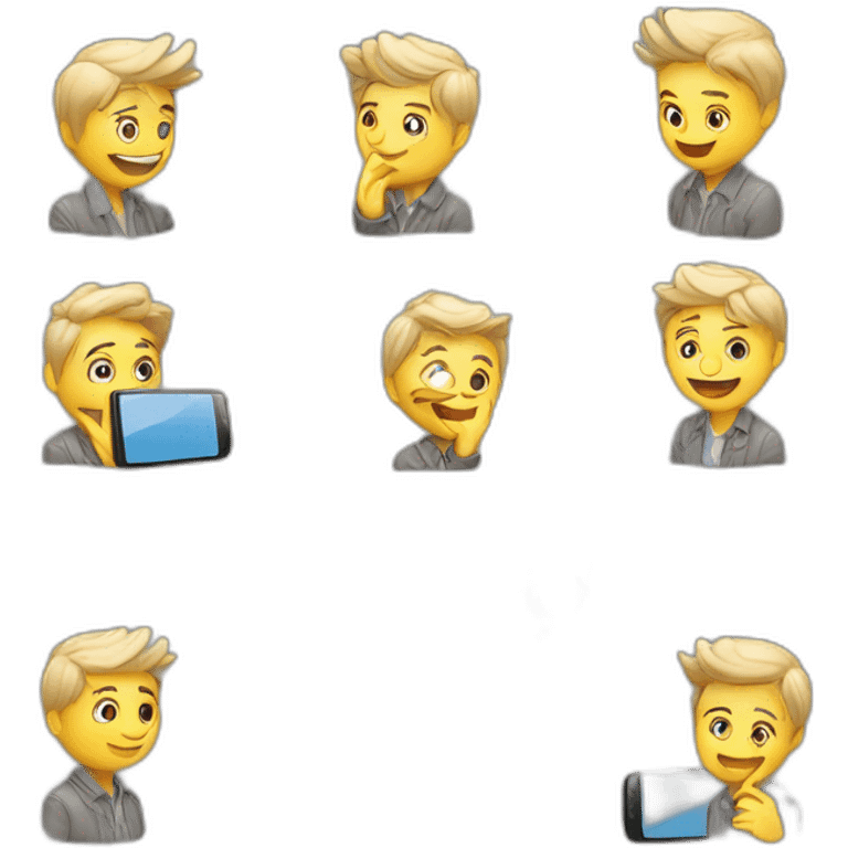 People are talking to mobile phone￼ emoji