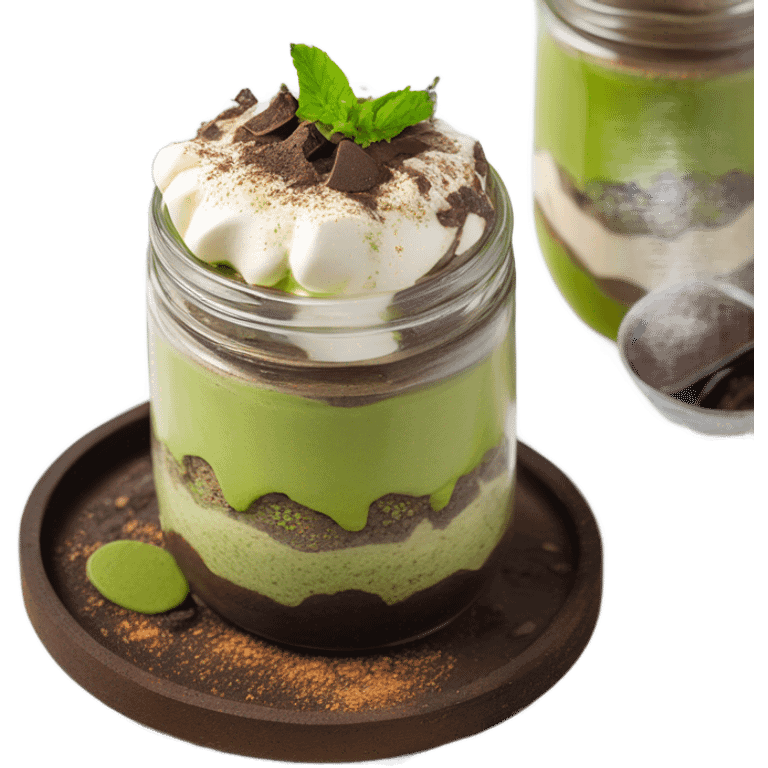 matcha tiramisu overnight oats in a glass emoji