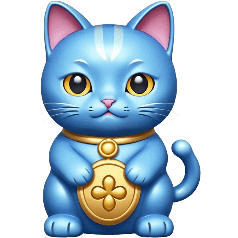 lucky cat blue emoji