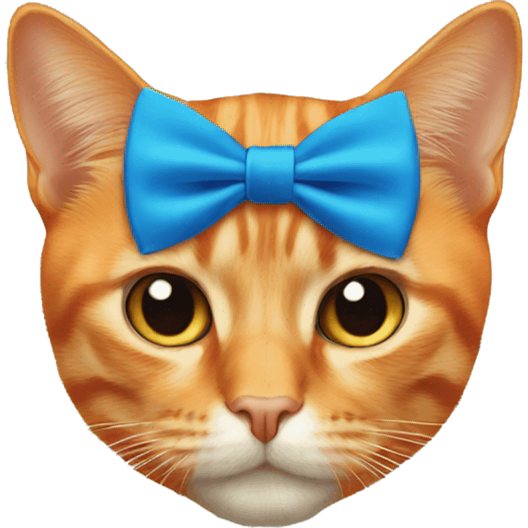 orange cat with a blue bow tie emoji