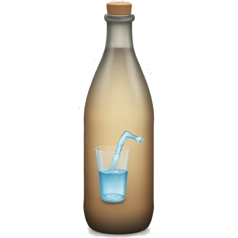 a bottle with a glass of water emoji