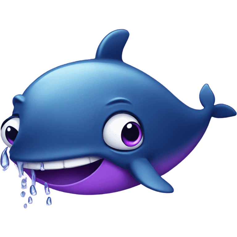 Whale crying purple emoji