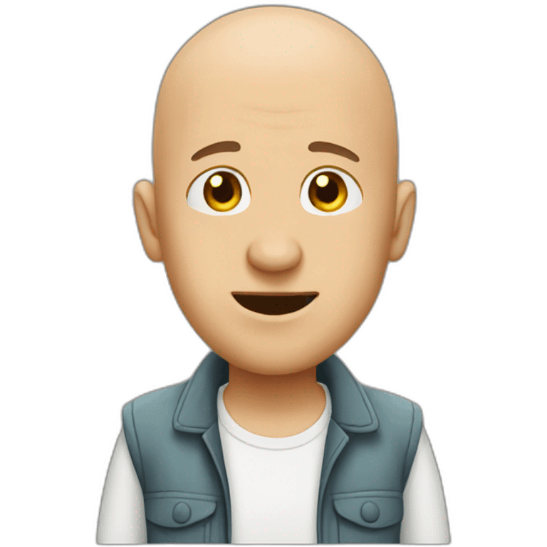 crazy bald emoji