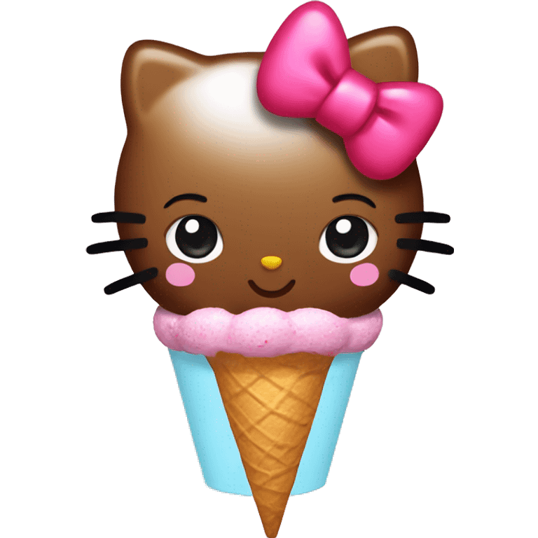 hello kitty with ice cream emoji