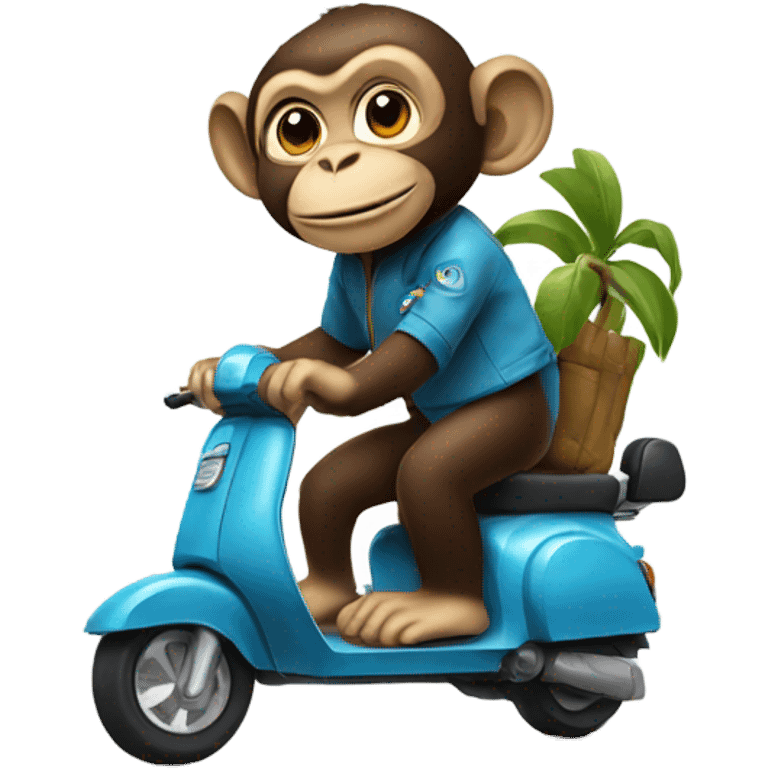 a monkey on a scooter emoji