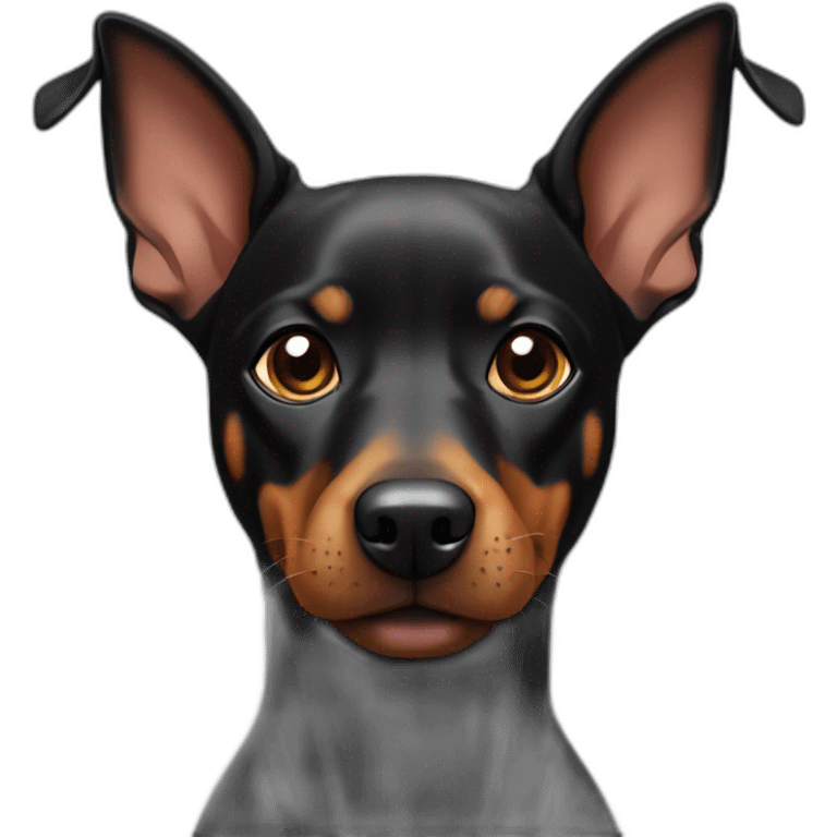 Old dog pinscher black emoji