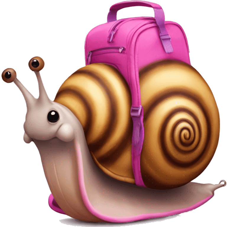 snail with pink backpack emoji