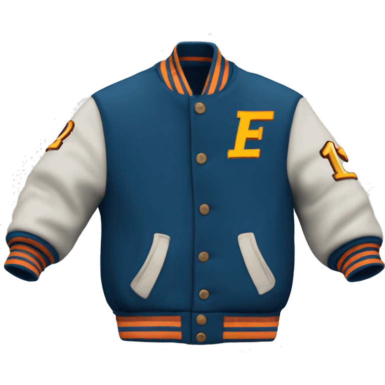 Varsity jacket, with TNG initials, number 1, color scheme - EDE9E9, 111931, DDEF3F emoji