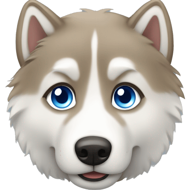 Light brown fluffy husky with blue eyes  emoji