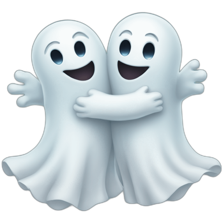 two hugging ghosts emoji