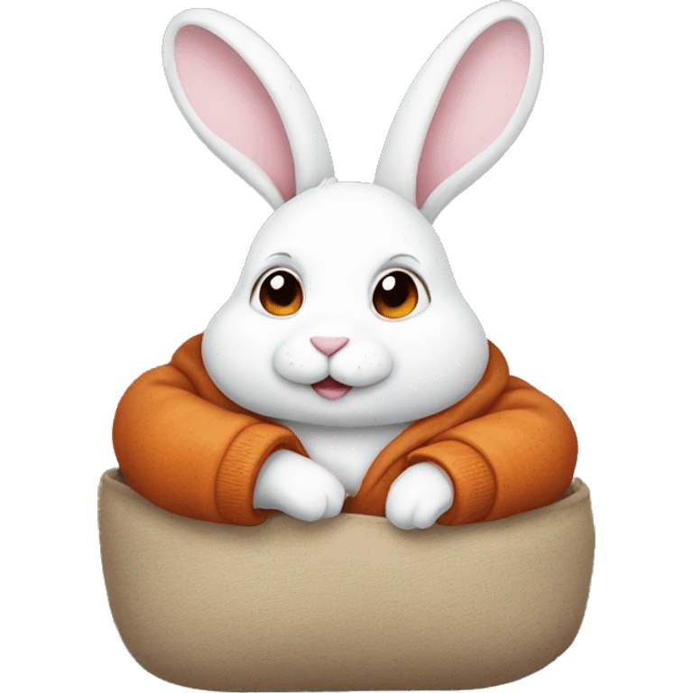 autumn cozy white rabbit emoji