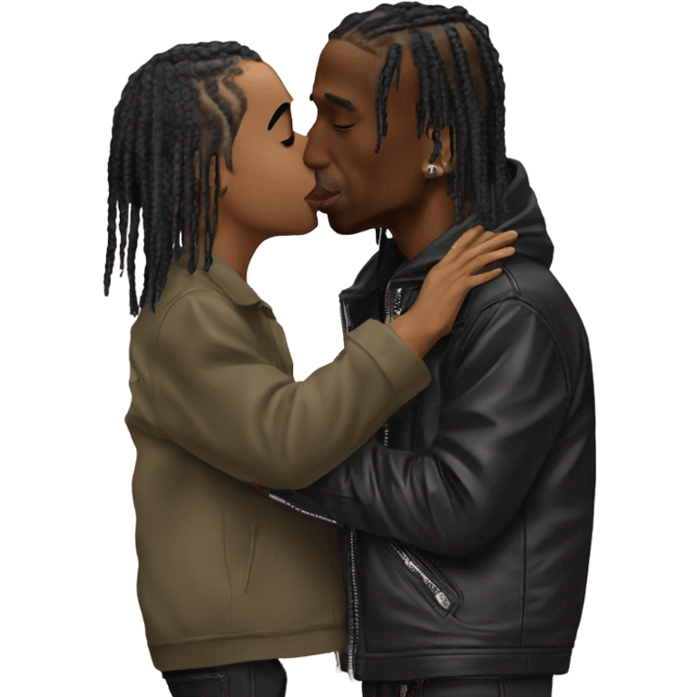 Travis Scott kissing Travis Scott  emoji