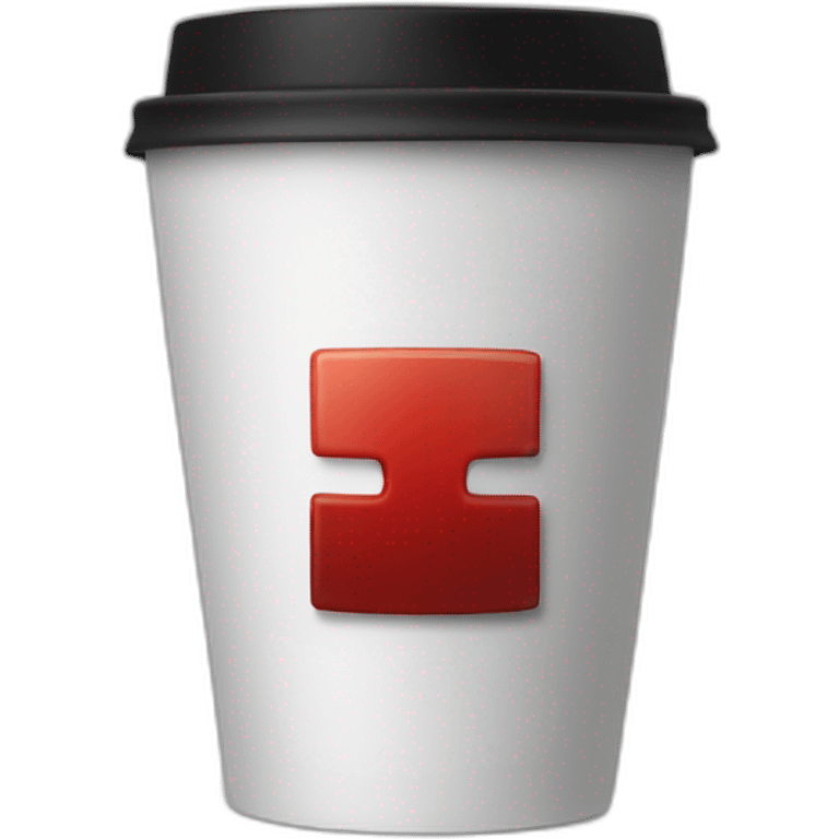 Red coffee cup with black cross on it emoji