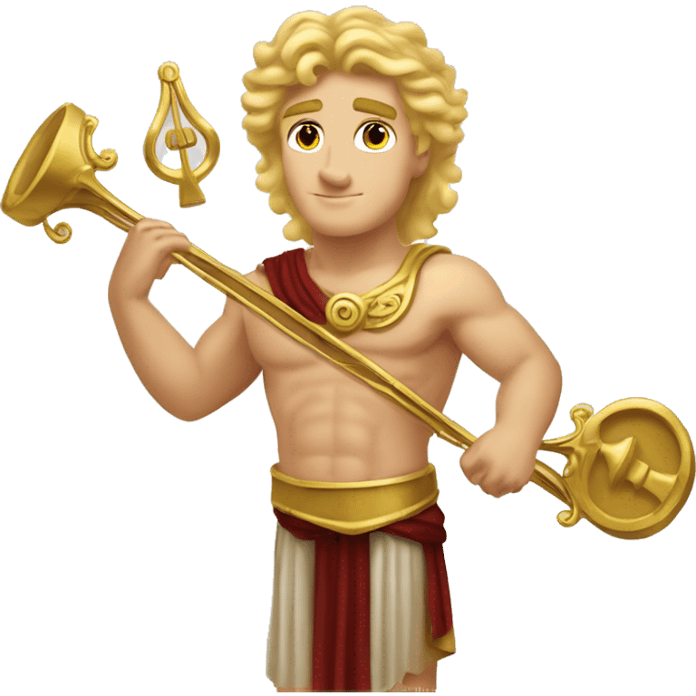 Apollo Greek mythology blonde hair lyre god of poetry music and sun  emoji