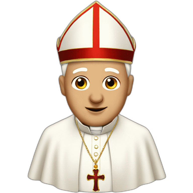 A pope with a hat backwards emoji