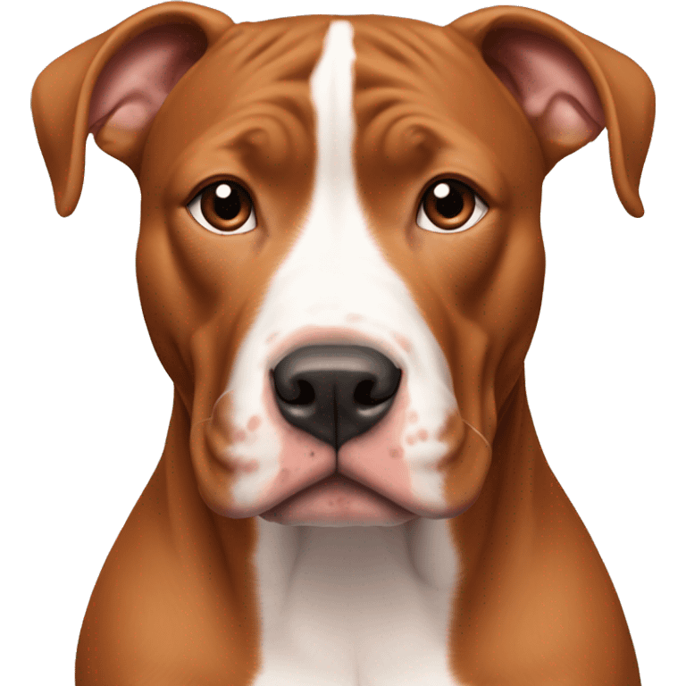 red pitbull with white spots and cropped ears emoji