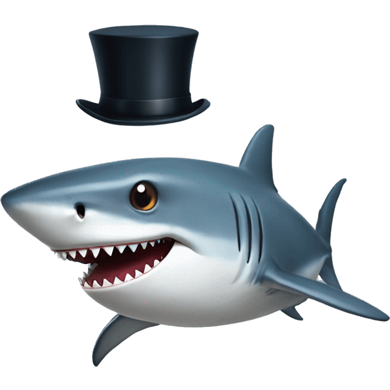 Shark with tophat emoji