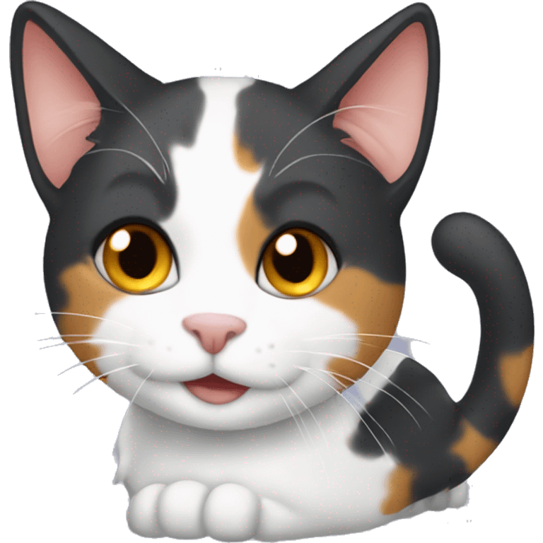 Calico cat that loves running water emoji