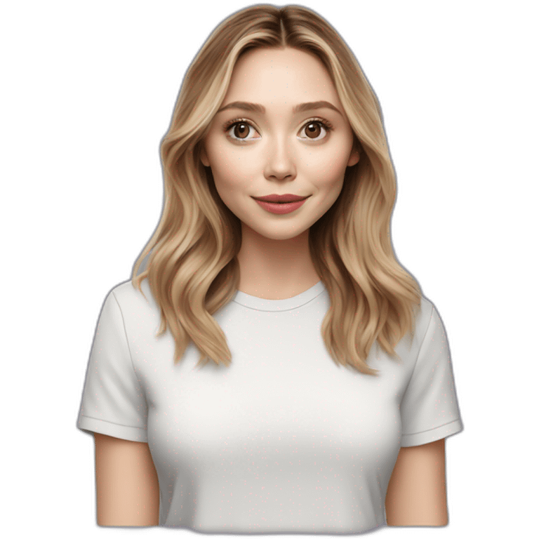 Elizabeth Olsen cartoon wearing tee emoji