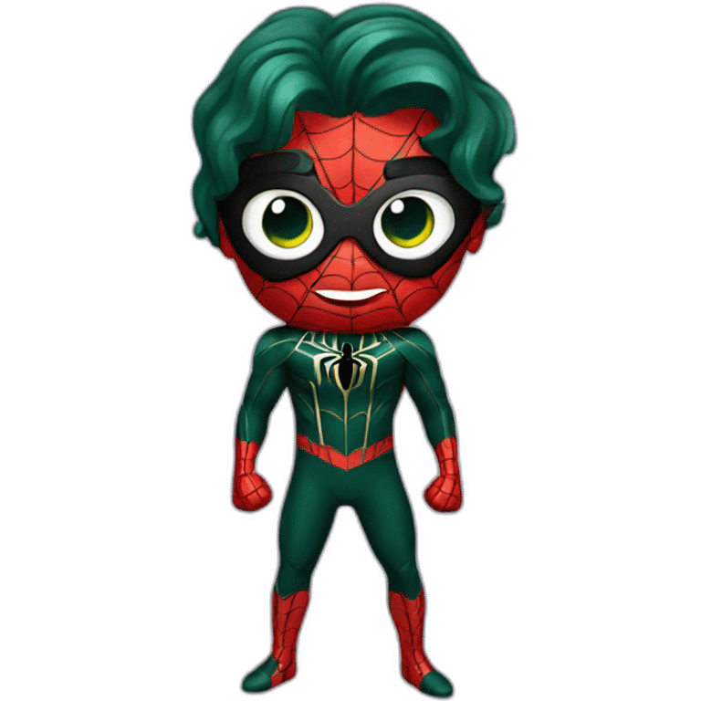 Spiderman with dark Green suit emoji