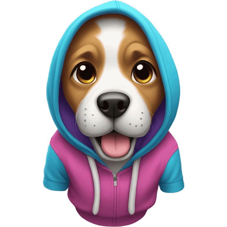 Dog wearing a hoodie emoji