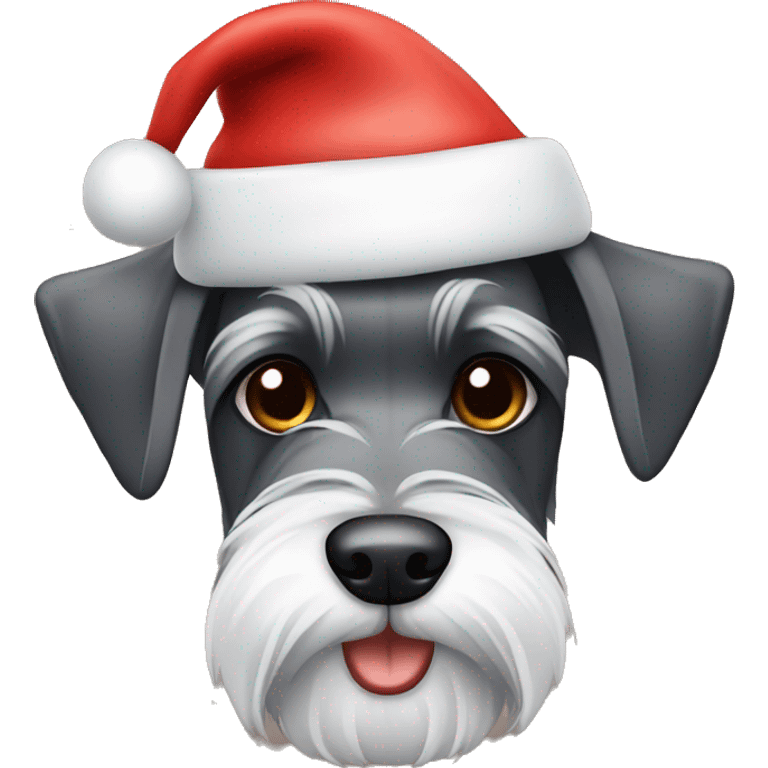 Schnauzer with Christmas hat emoji