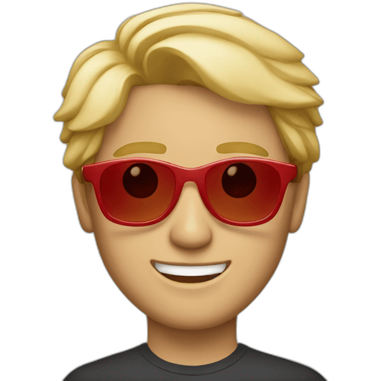 a blond man with red sunglasess emoji