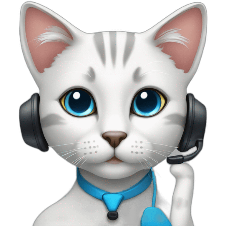 Call center operator cat emoji