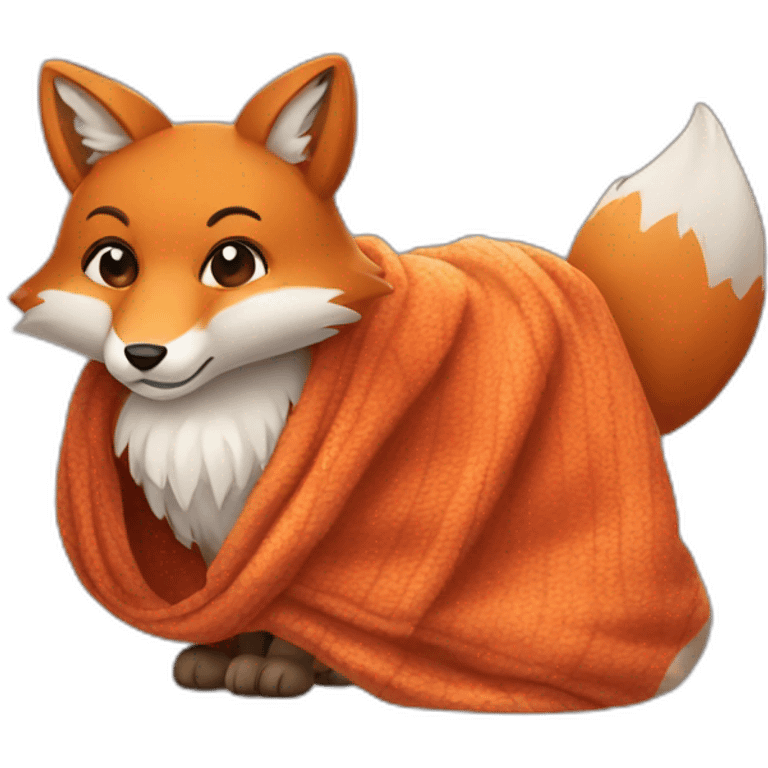 fox wearing blanket emoji