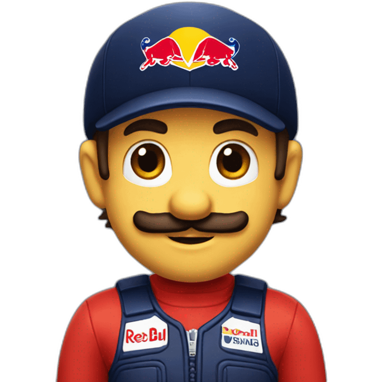 mario as red bull formula one driver emoji