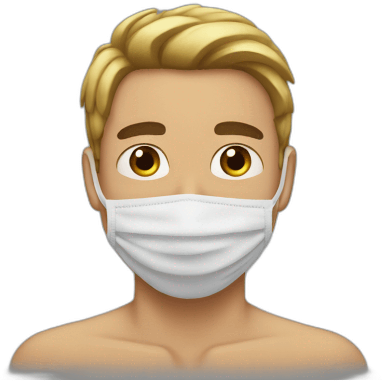 man with face mask shirtless emoji emoji