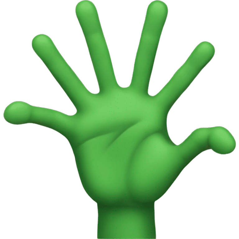 Green hand with 10 fingers emoji