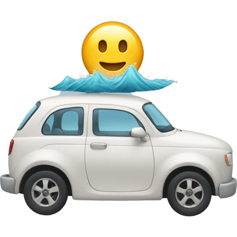 car with sea emoji