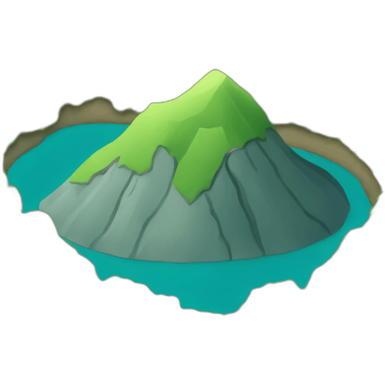 hill with lake in front surrounded by forest emoji