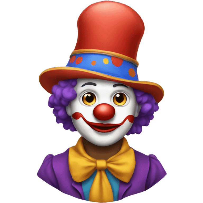 Clown wearing a buffalo hat emoji