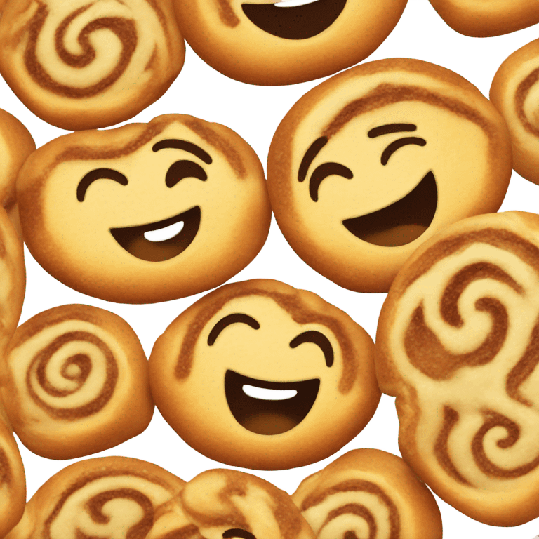 Smiling face Cinnamon rolls emoji