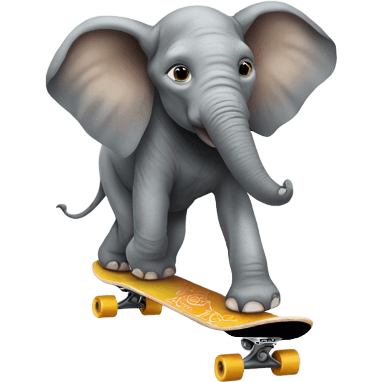 elephant on skateboard  emoji