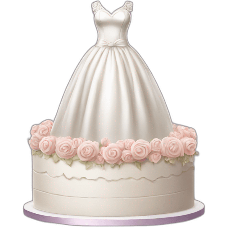 wedding dress and big cake emoji