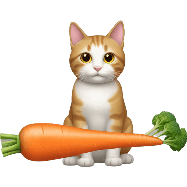 A cat with a carrot in bit emoji