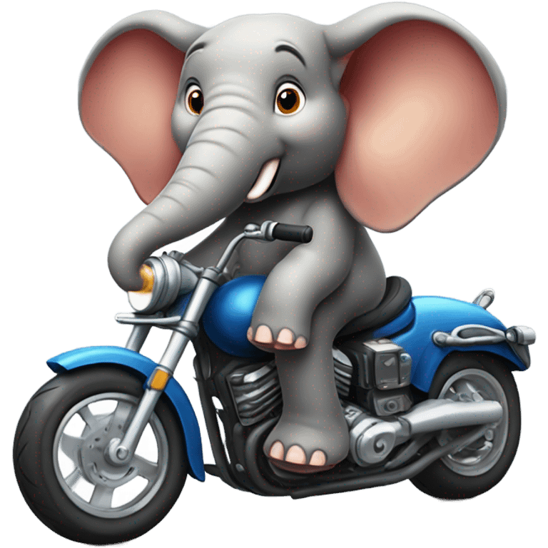 Elephant riding a motorcycle  emoji