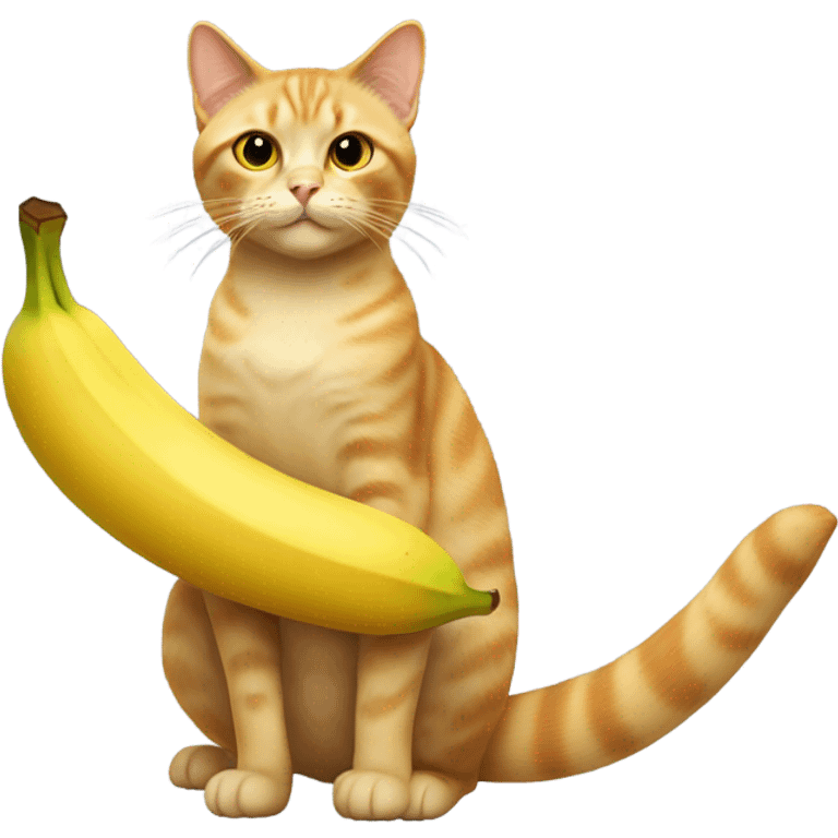 Banana mixed with a cat emoji