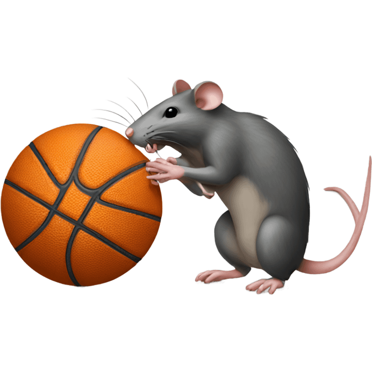 Rat eating a basketball  emoji