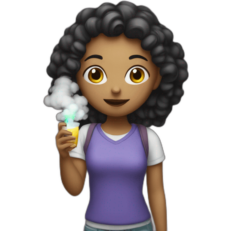 a girl with a vape in her hands emoji