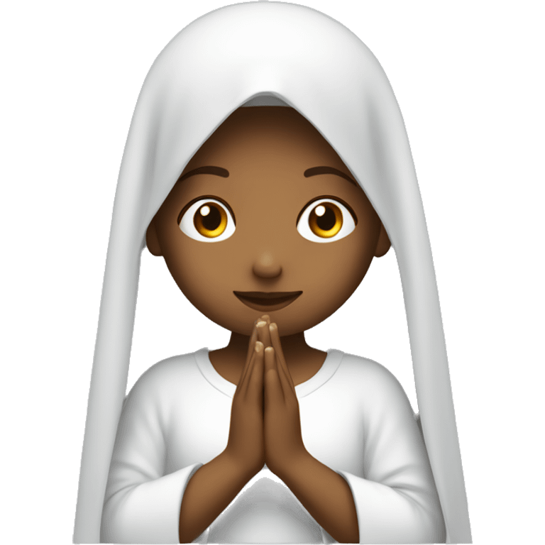 Girl praying for with white veil  emoji