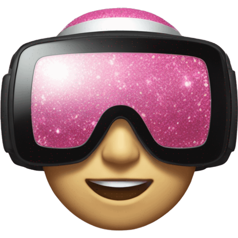 Pink glitter virtual reality headset  emoji