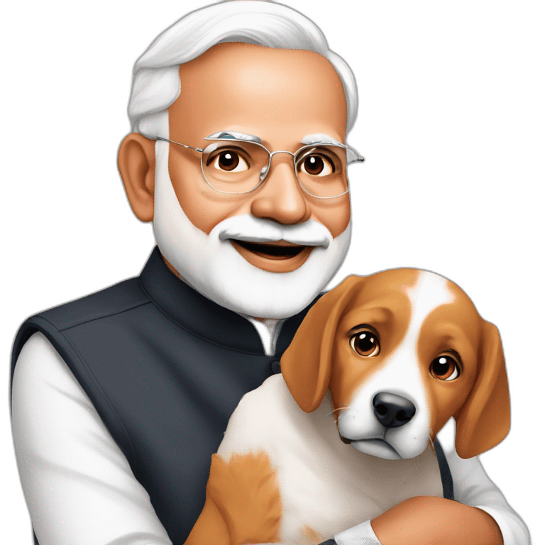 Pm modi with dog emoji