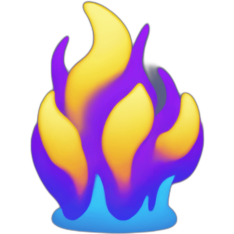 Generate an Fire icon using neon shades of blue, yellow and purple. it should be simple and minimalistic enough to remove the background emoji